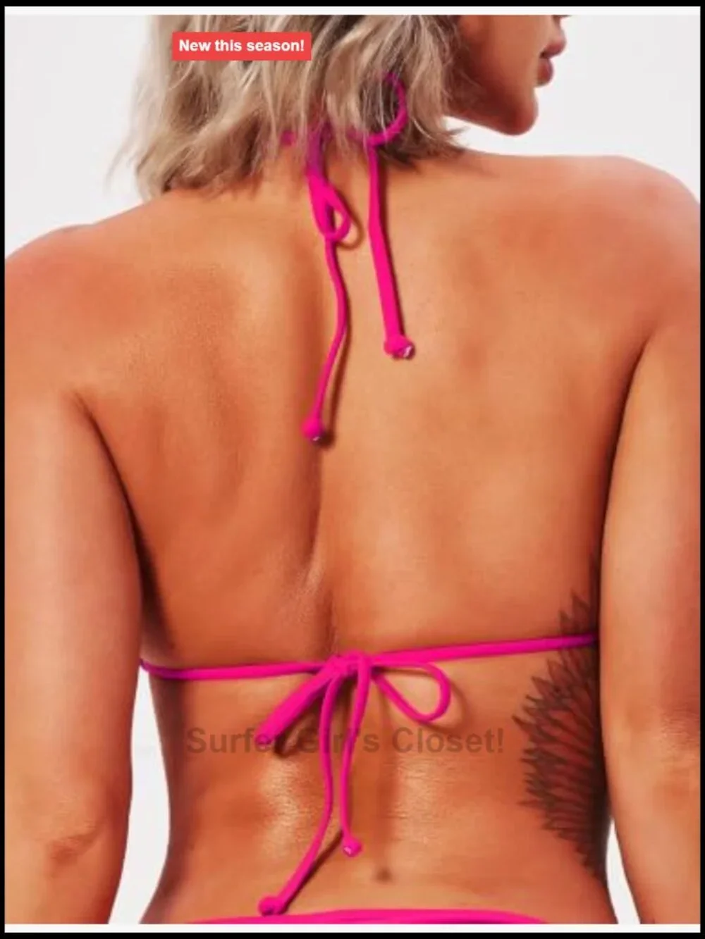 Triangle Bikini Top Sexy Halter String Bathing Suit Top Padded Tie Back